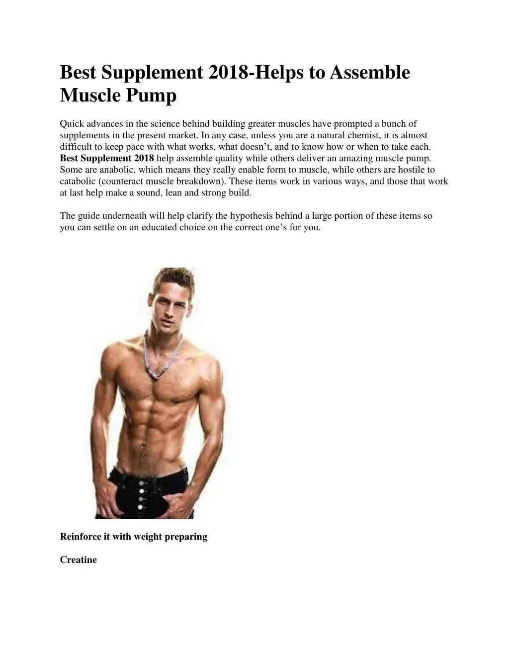 best supplement 2018 helps to assemble muscle pump