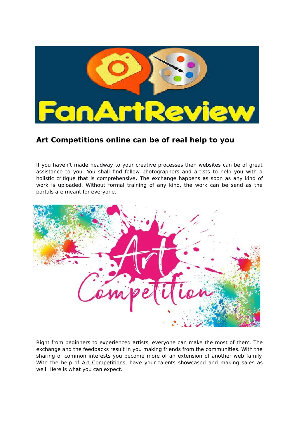 art competitions online can be of real help to you