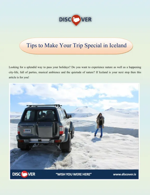 Tips to Make Your Trip Special in Iceland