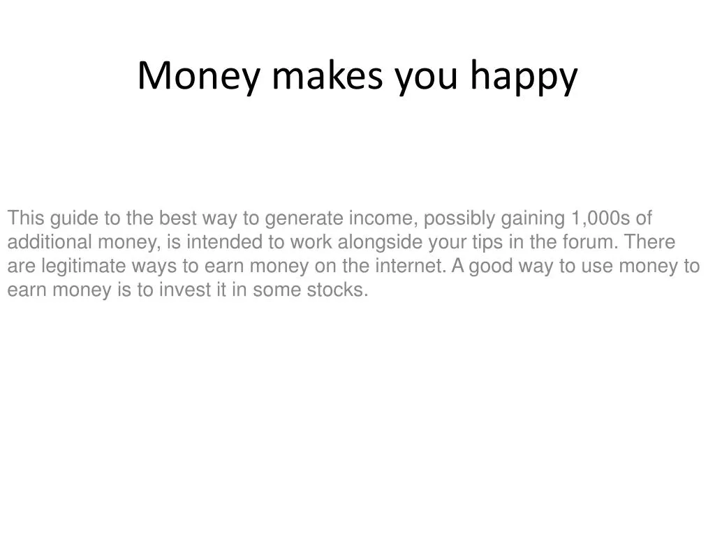 money makes you happy