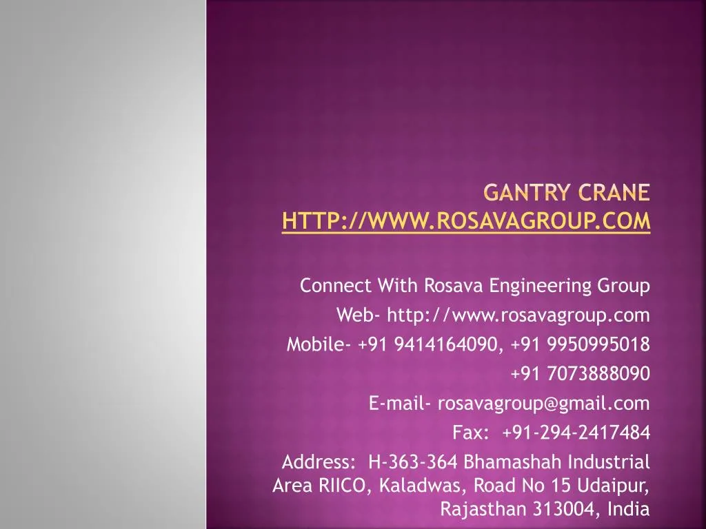 gantry crane http www rosavagroup com