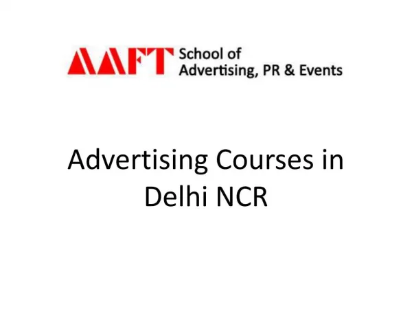 Advertising Courses in Delhi NCR - AAFT