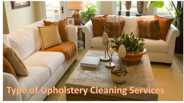 Type of Upholstery Cleaning Services