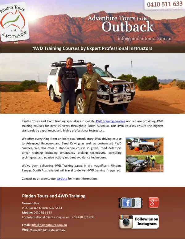 4WD Training Courses by Expert Professional Instructors