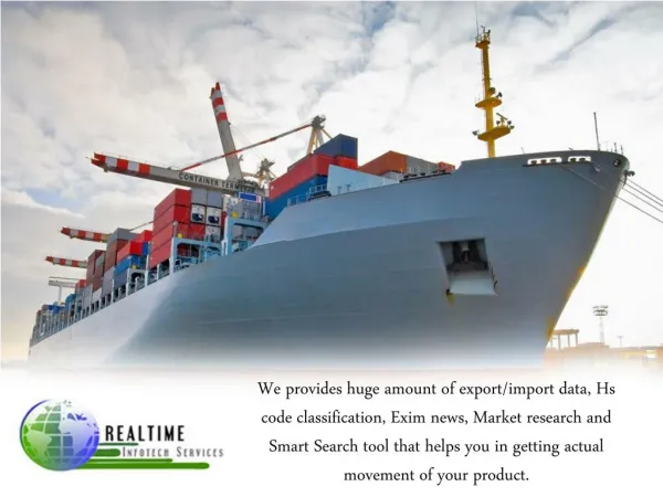 India Export Import Data Affordable With Us- Realtime Infotech Services
