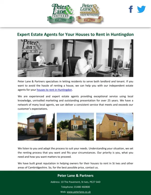 Expert Estate Agents for Your Houses to Rent in Huntingdon