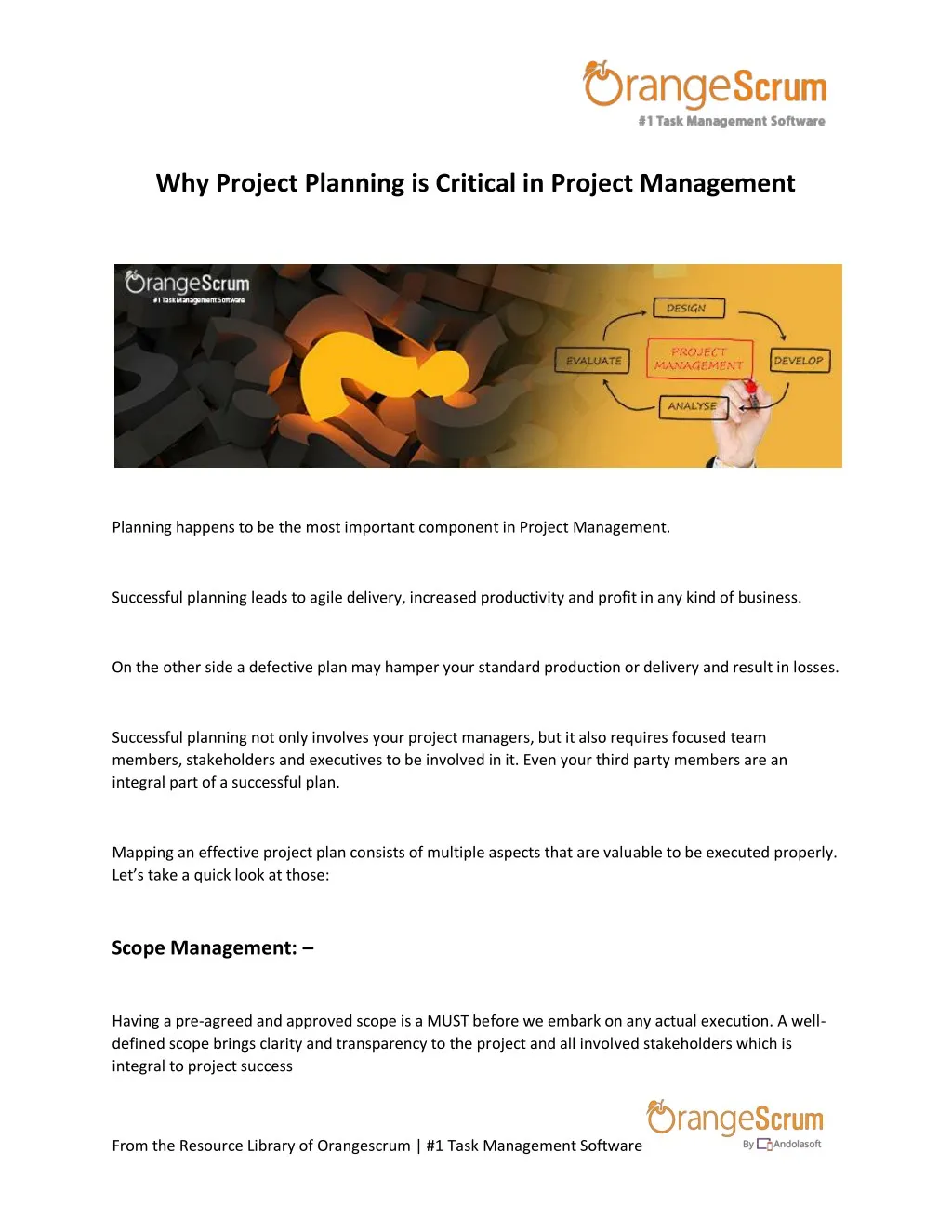 why project planning is critical in project