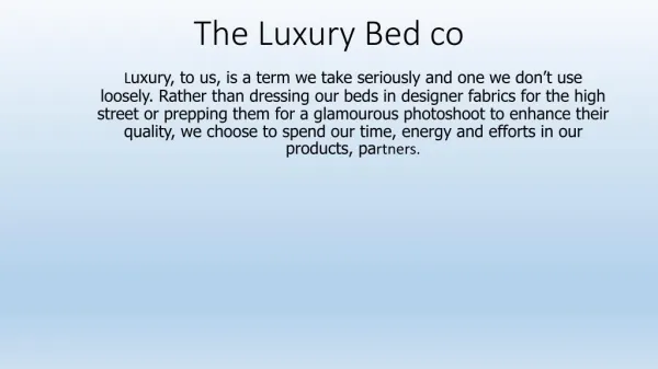 The luxury Bed Co