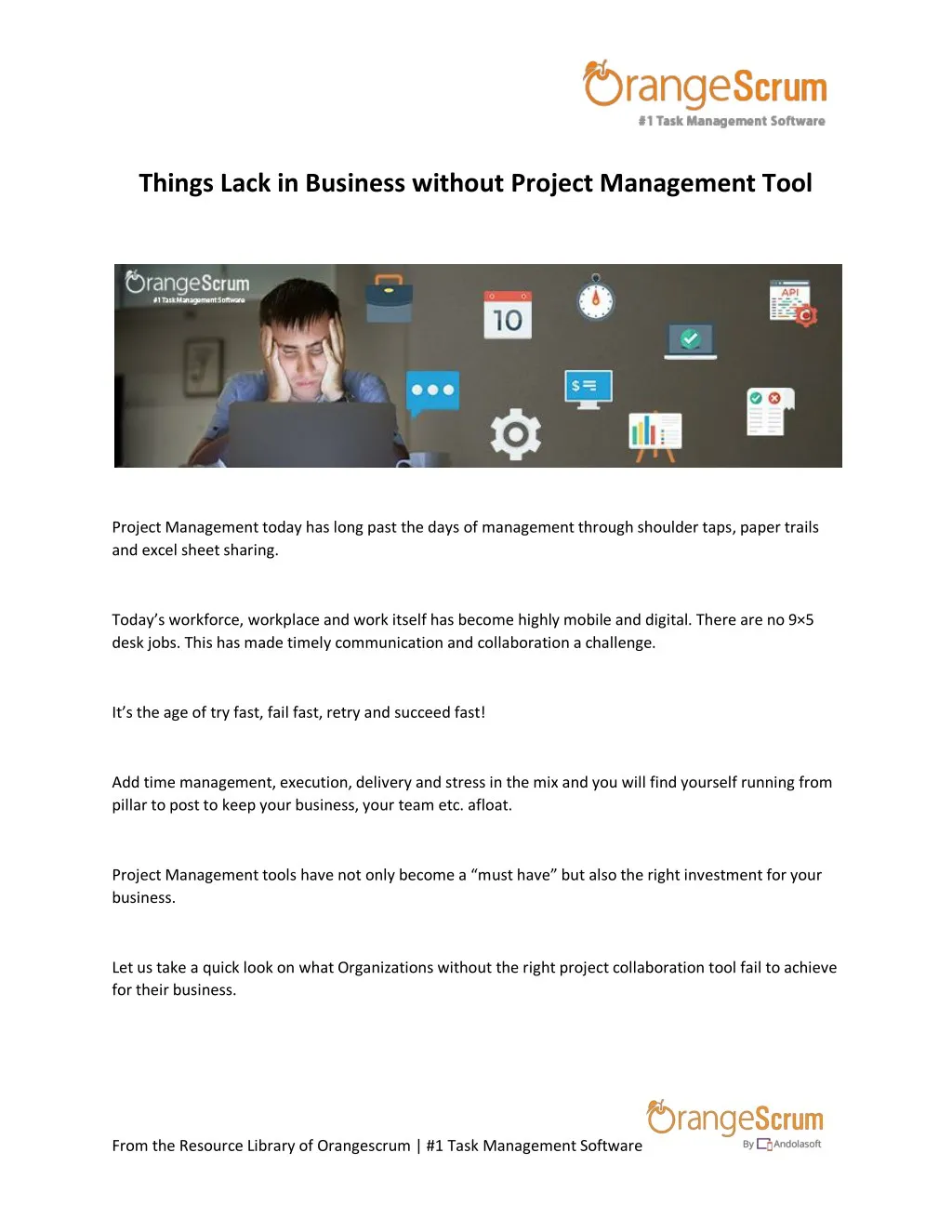 things lack in business without project
