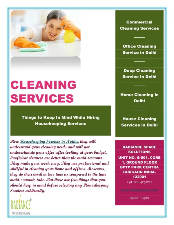 Best Housekeeping Services in Noida