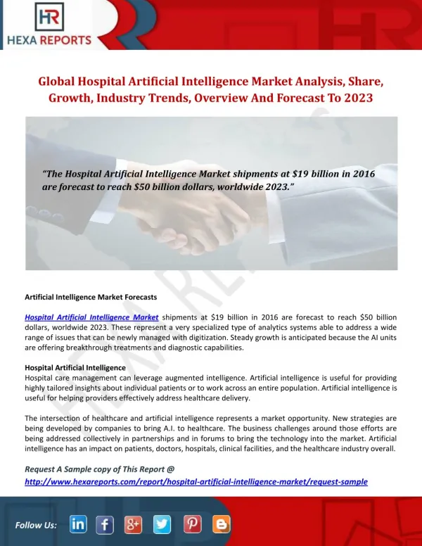 Hospital Artificial Intelligence Industry Analysis And Segment Forecast 2017-2023