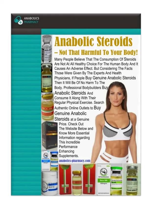 Anabolic Steroids – Not That Harmful To Your Body!