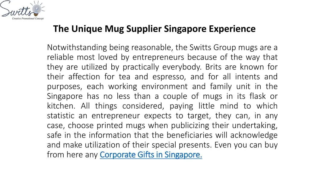 the unique mug supplier singapore experience