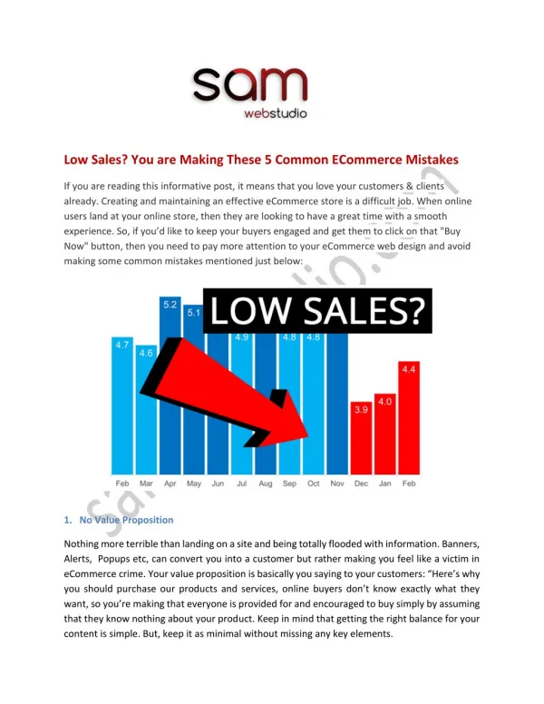 Low Sales? You are Making These 5 Common ECommerce Mistakes