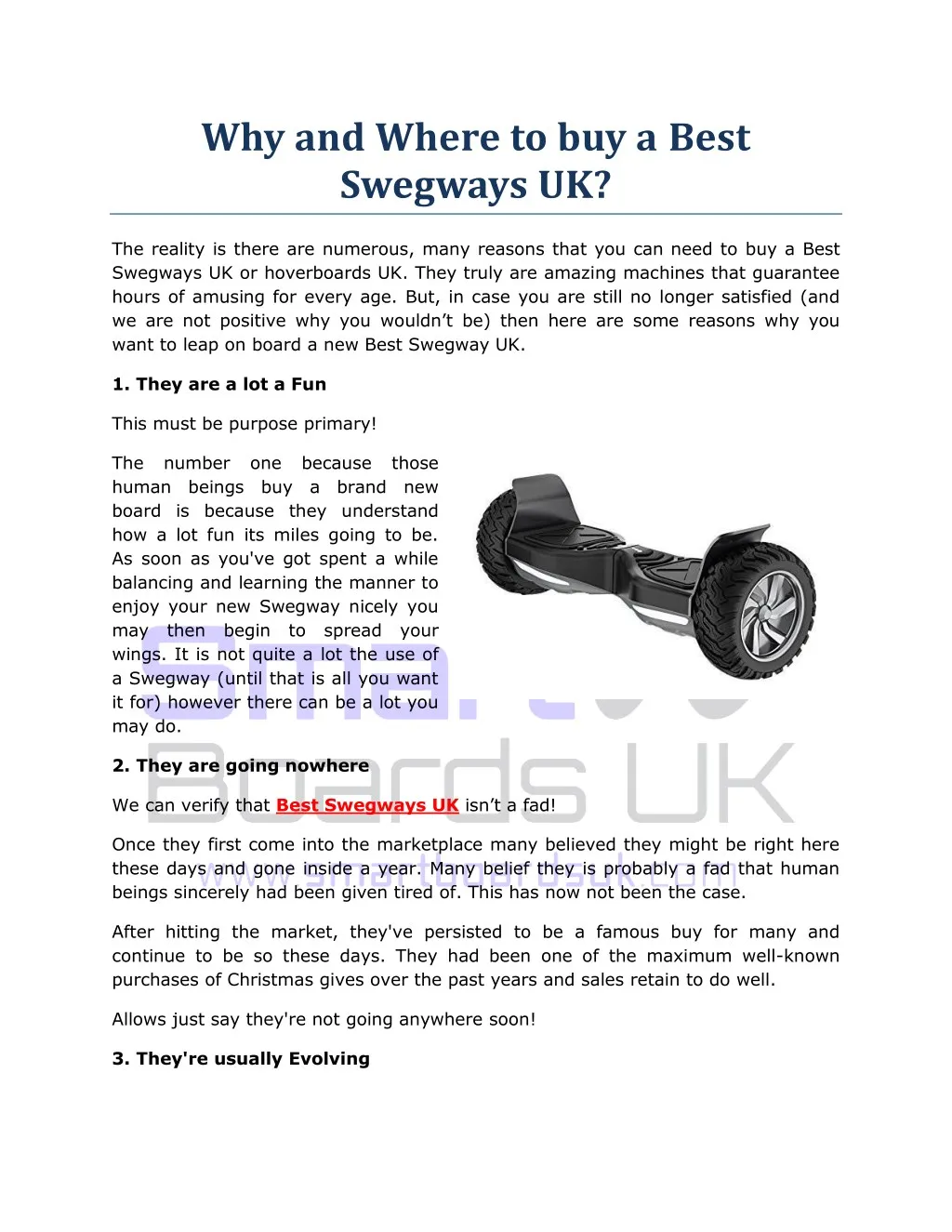 why and where to buy a best swegways uk