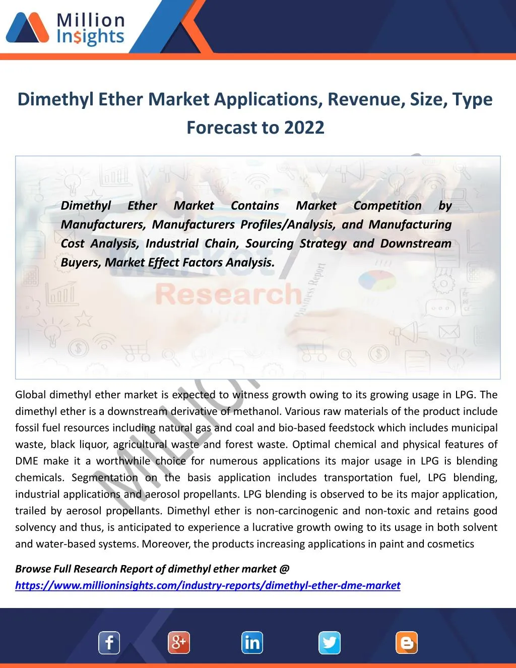 dimethyl ether market applications revenue size type forecast to 2022