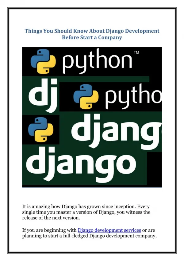 Things You Should Know About Django Development Before Start a Company