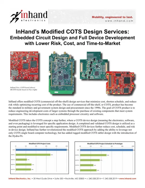 InHand’s Modified COTS Design Services
