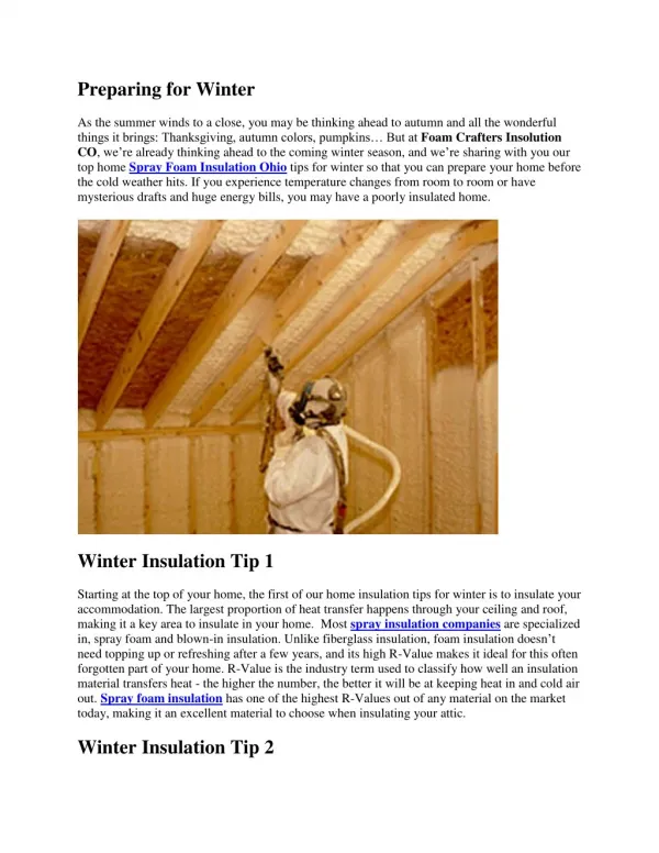 5 Tips for Winter Insulation
