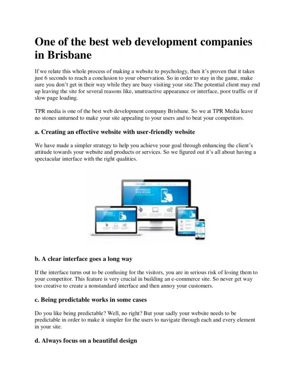 One of the best web development companies in Brisbane