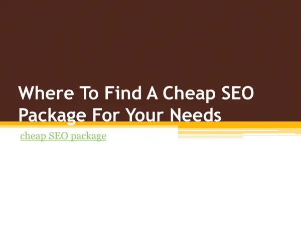 Where To Find A Cheap SEO Package For Your Needs