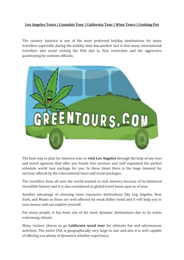 Cannabis Purchase | Greentour | California Tour | Visit Los Angeles