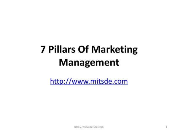 7 Pillars Of Marketing Management | Correspondence MBA Courses - MIT School of Distance Education