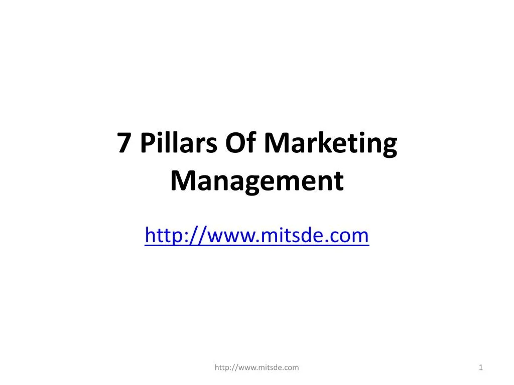 7 pillars of marketing management