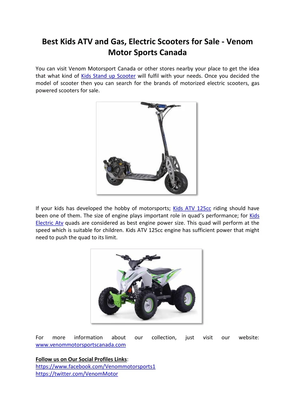 best kids atv and gas electric scooters for sale