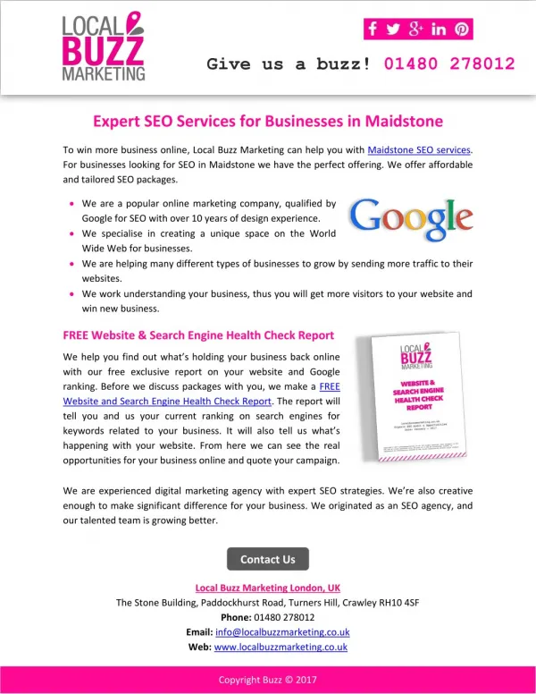 Expert SEO Services for Businesses in Maidstone