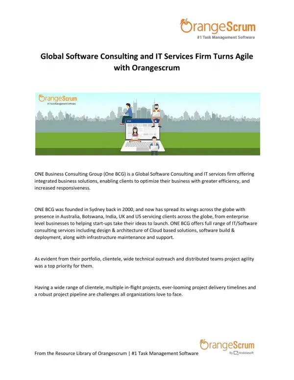 Global Software Consulting and IT Services Firm Turns Agile with Orangescrum