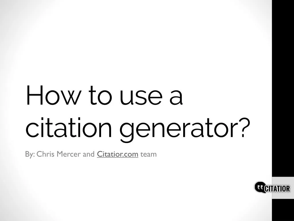 how to use a citation generator