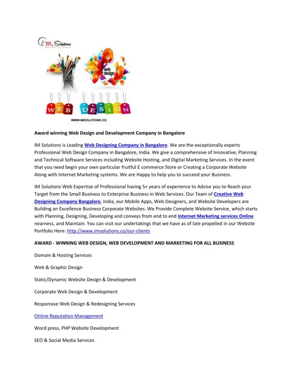 award winning web design and development company