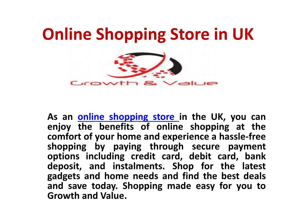 online shopping store in uk
