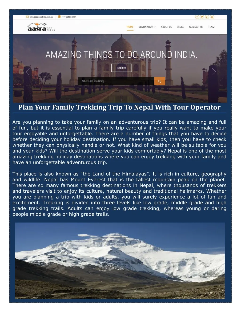 plan your family trekking trip to nepal with tour