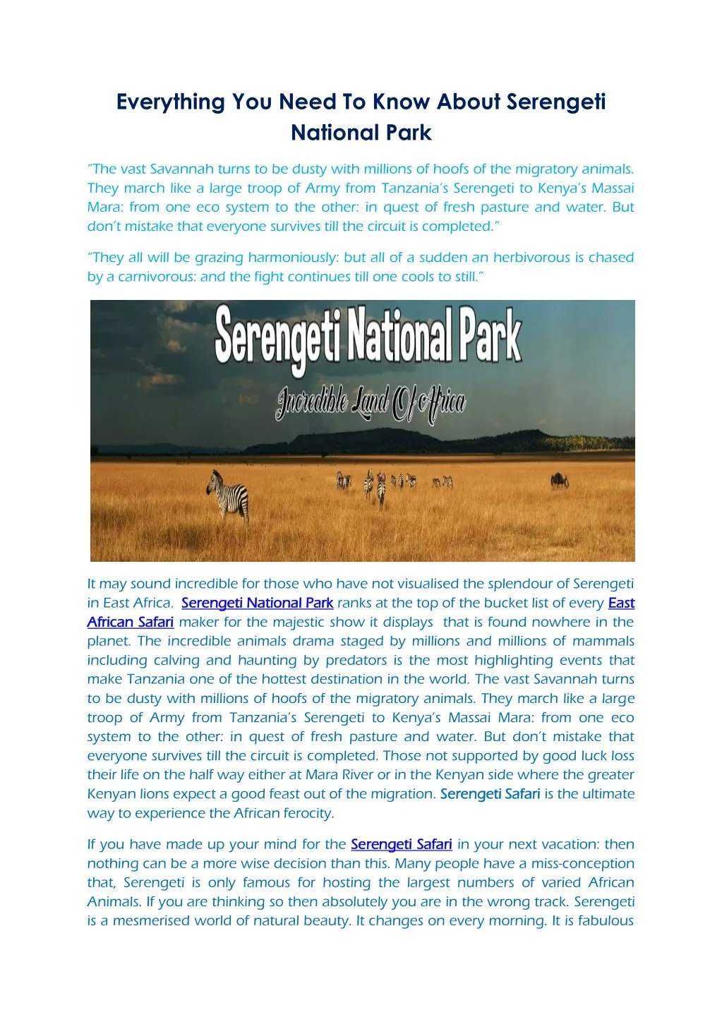 everything you need to know about serengeti