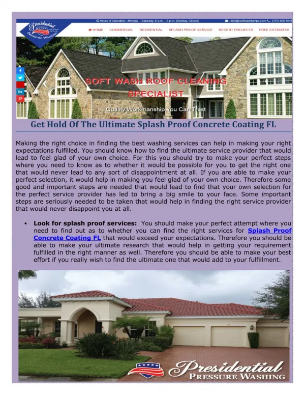 The best company you can select to get affordable Soft Wash Roof Cleaning Services Fl