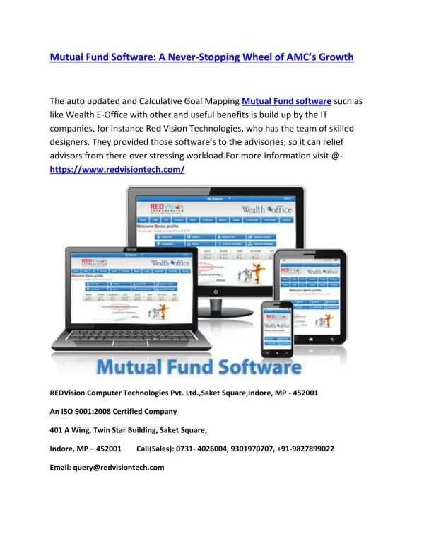 Mutual Fund Software: A Never-Stopping Wheel of AMCâ€™s Growth