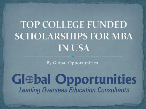 TOP COLLEGE FUNDED SCHOLARSHIPS FOR MBA IN USA