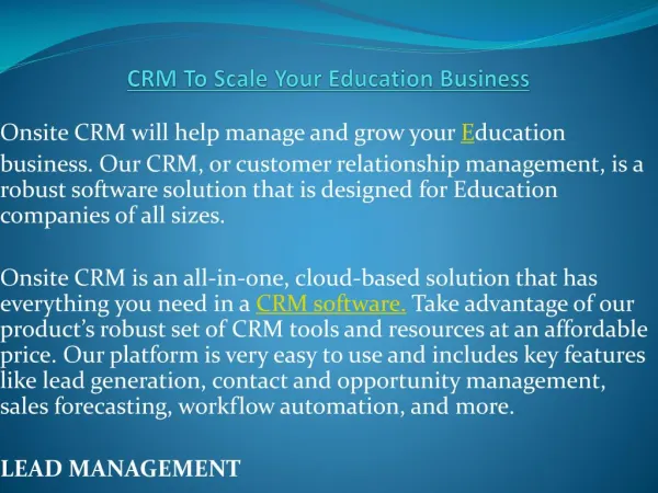 Crm to scale your education business