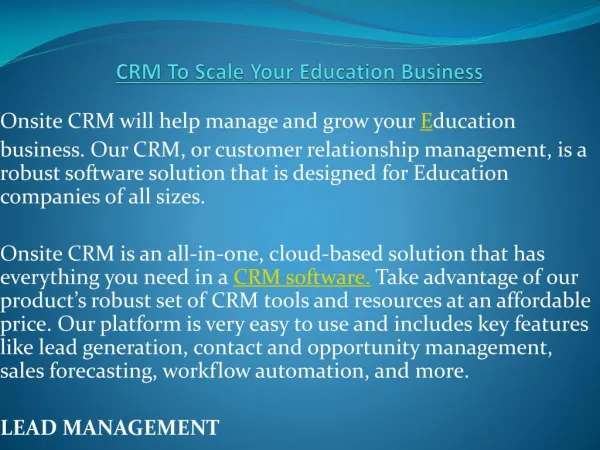 crm to scale your education business