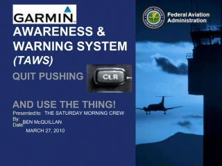 TERRAIN AWARENESS WARNING SYSTEM TAWS - slide 1