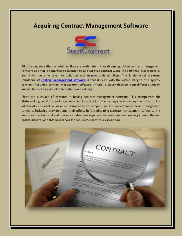 Acquiring Contract Management Software