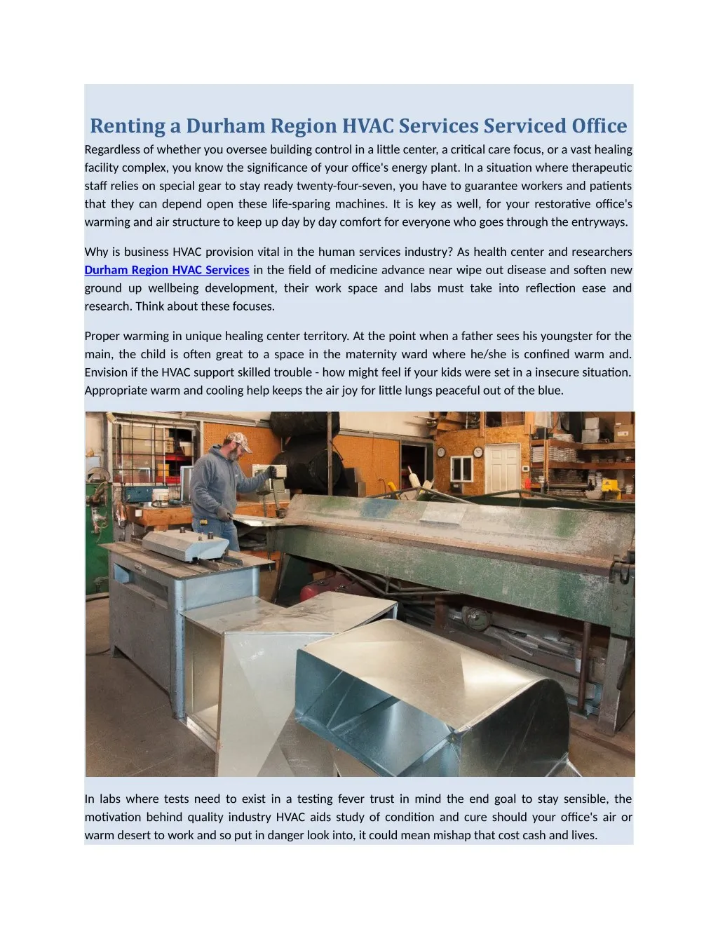 renting a durham region hvac services serviced