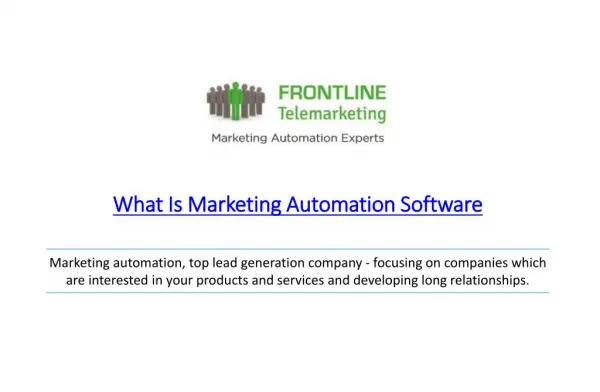 What Is Marketing Automation Software