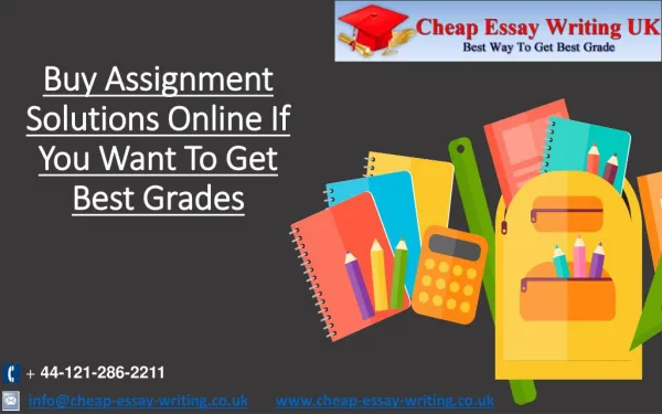 Buy Assignment Solutions Online to Get Best Grades