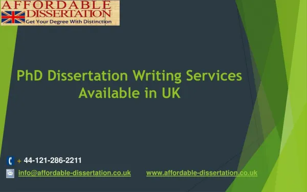 PhD Dissertation Writing Services Available in UK