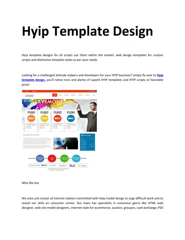Hyip template design