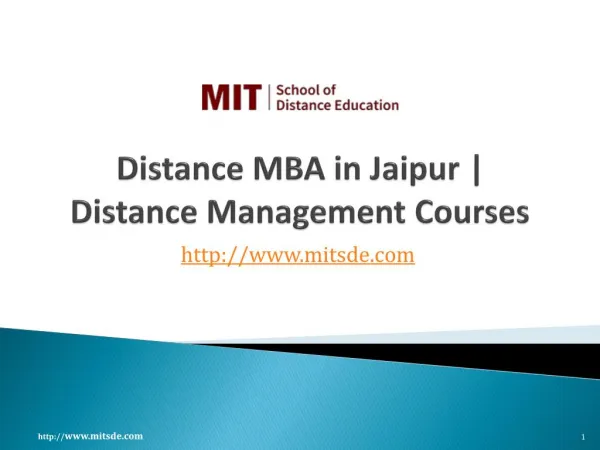 Distance Management Courses | Correspondence MBA | Distance MBA in Jaipur | MIT School of Distance Education