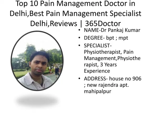 TOP05 BEST PAIN MANAGEMENT IN DELHI